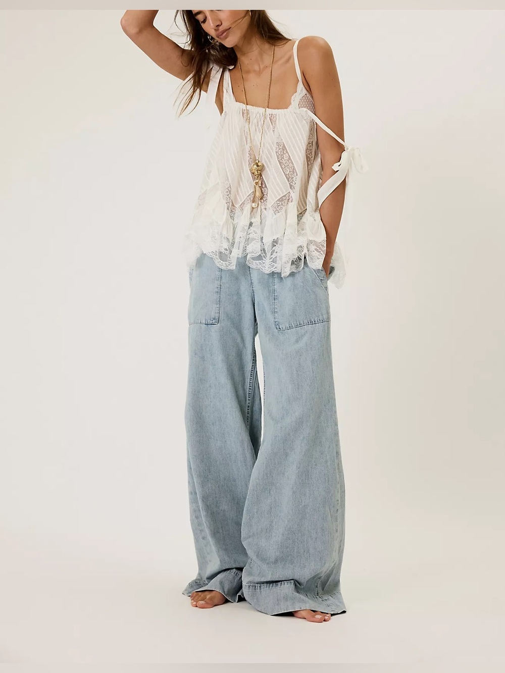 Free People We The Free Breezy Denim Pull-On Jeans - Picture 5 of 5